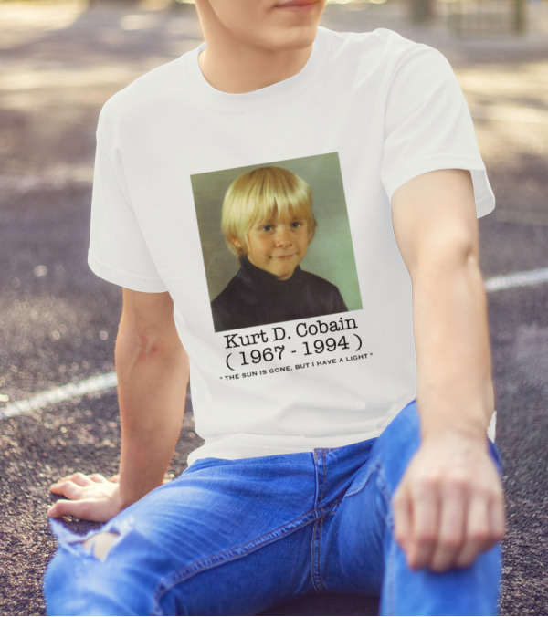 Kurt D. Cobain 1967-1994 Young School Picture The Sun Is Gone But I Have A Light T-Shirt