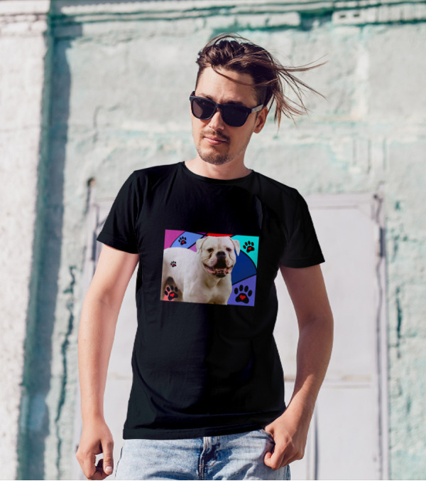 American Bulldog Mom Paws And Hearts T-Shirt
