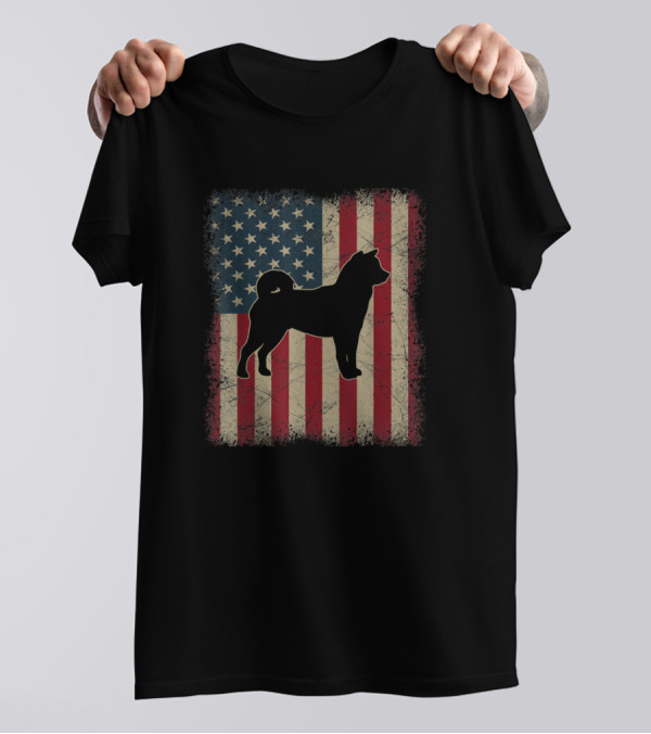 American Flag Shiba Inu Dog Lover Father's Day T-Shirt