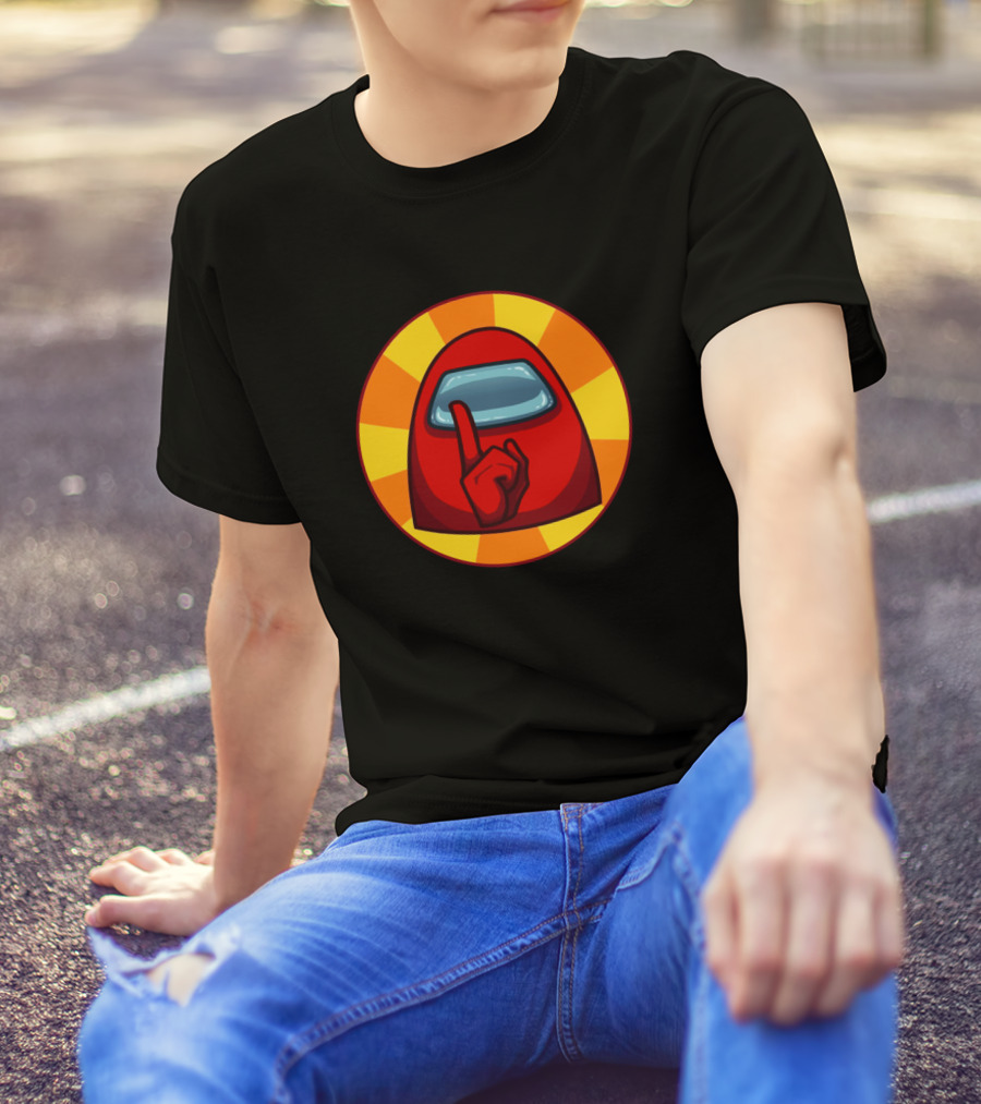 Among Us Impostor Crewmate Silence Gesture T-Shirt