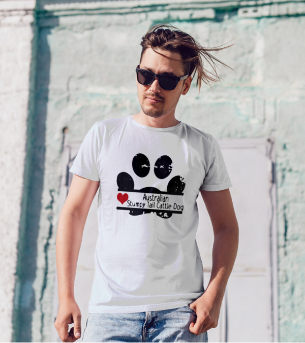 Australian Stumpy Tail Cattle Dog Heart Paw T-Shirt