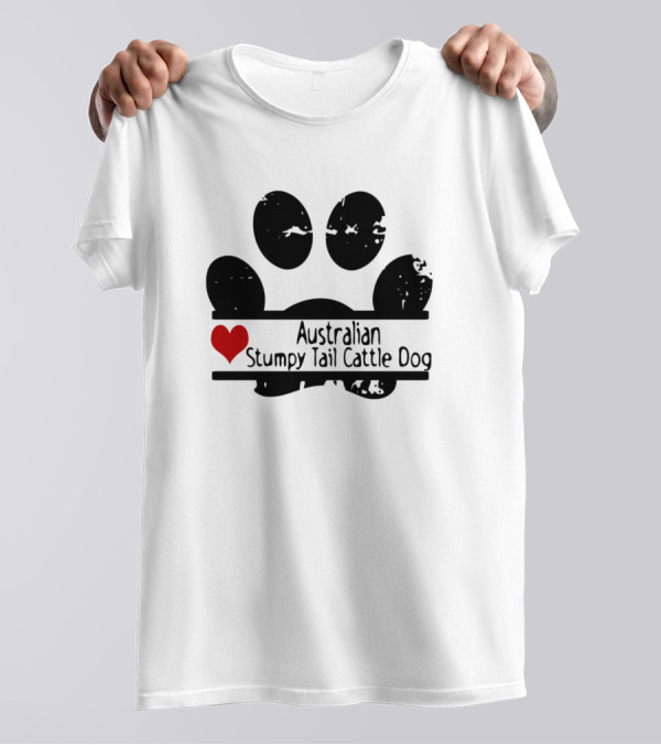 Australian Stumpy Tail Cattle Dog Heart Paw T-Shirt