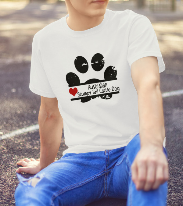 Australian Stumpy Tail Cattle Dog Heart Paw T-Shirt
