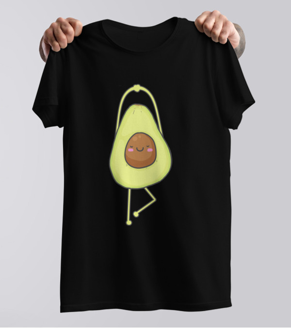 Avocado Yoga Pose For Vegan Or Vegetarian Enthusiasts T-Shirt