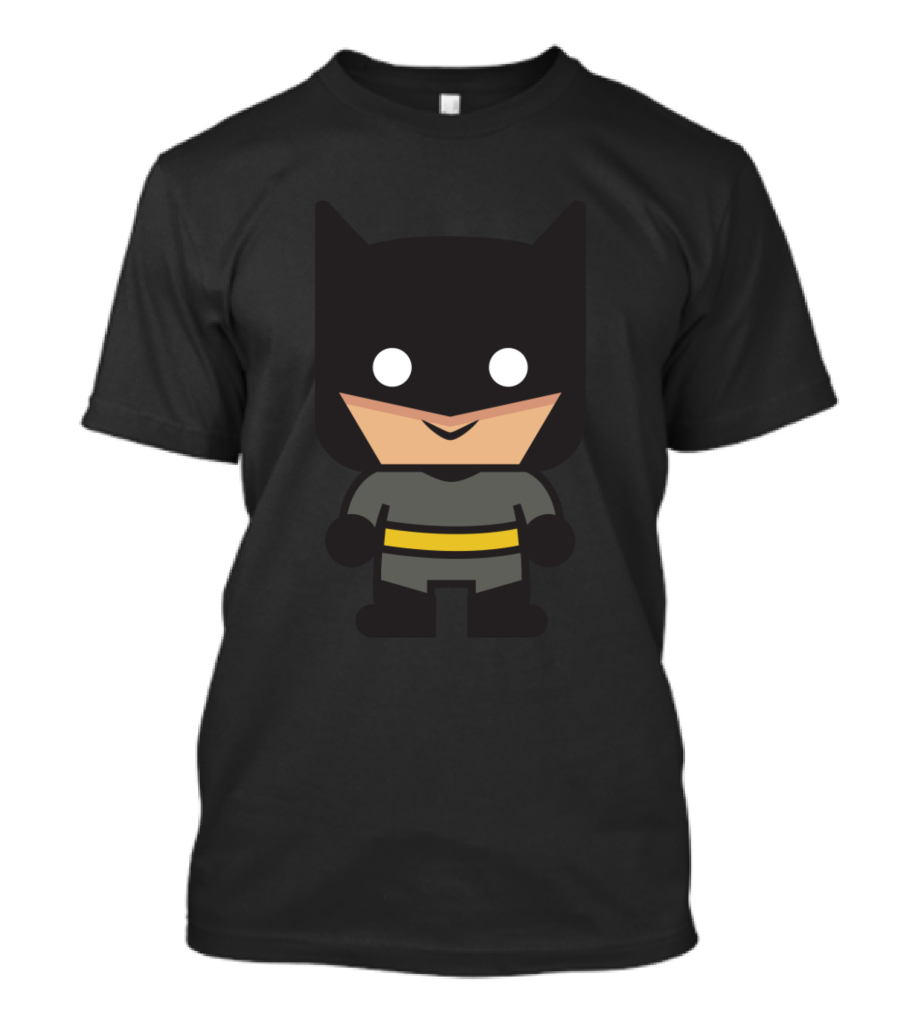 Batman Chibi Style Icon With Yellow Belt T-Shirt