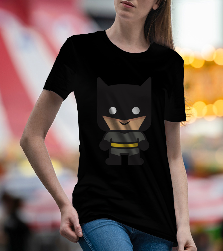 Batman Chibi Style Icon With Yellow Belt T-Shirt