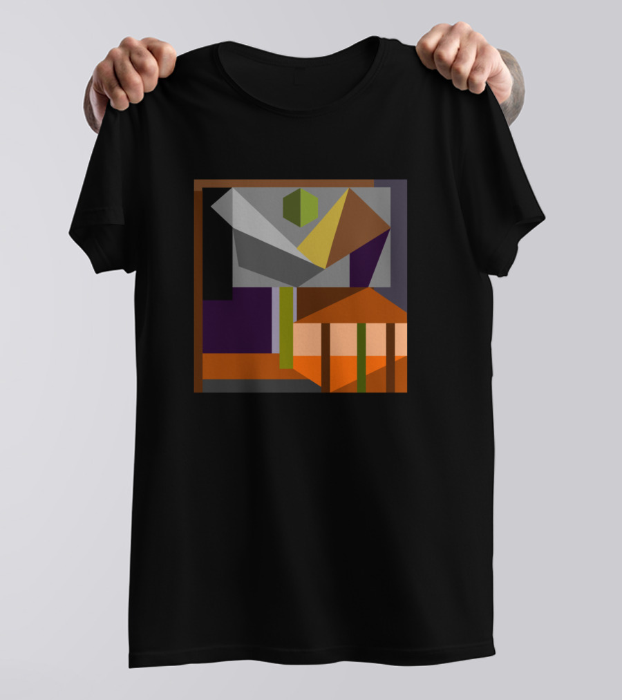 Bauhaus Geometric Architecture Abstract Cubes And Triangles T-Shirt