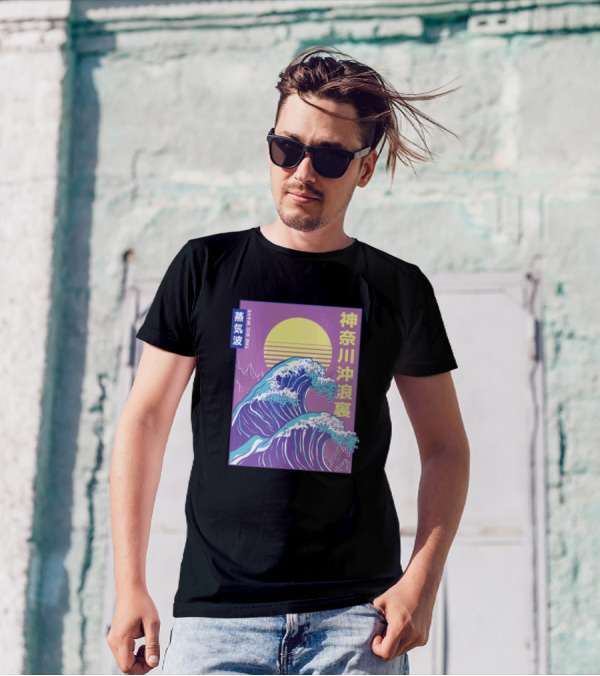 The Big Wave Vaporwave Retro Japanese Aesthetic T-Shirt