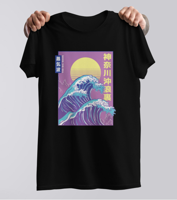 The Big Wave Vaporwave Retro Japanese Aesthetic T-Shirt
