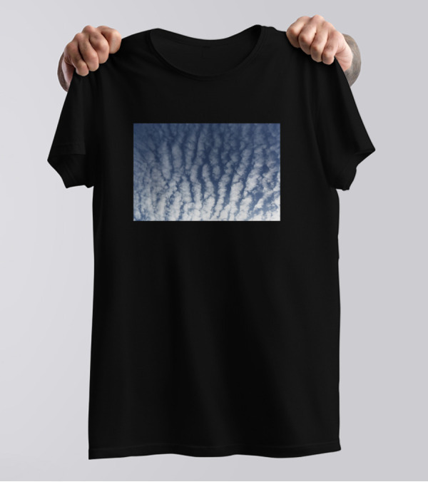 Blue Sky Clouds Patterned Horizon T-Shirt