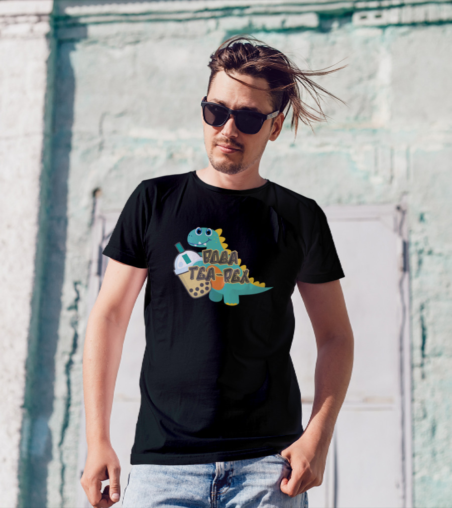 Boba Tea Rex Dinosaur With Bubble Drink T-Shirt