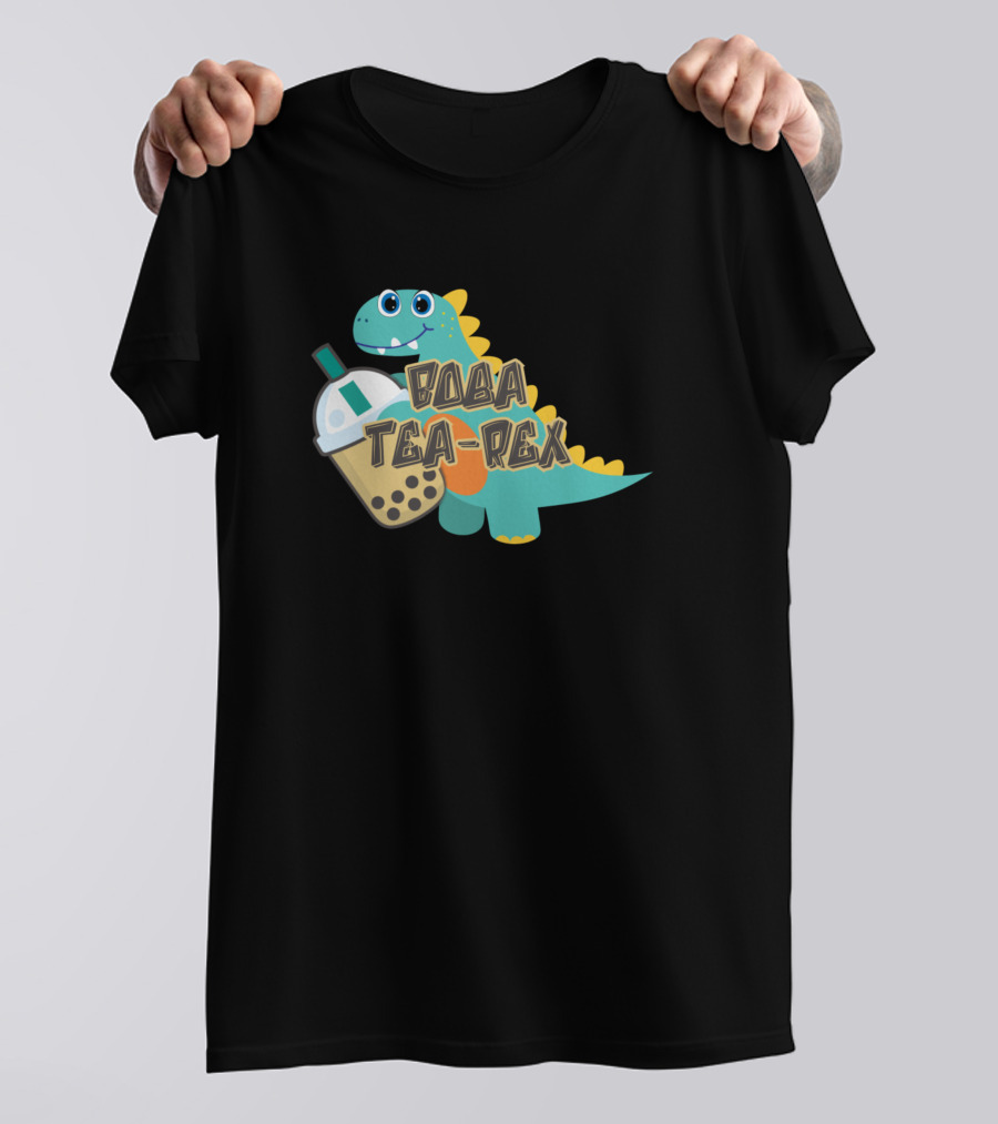 Boba Tea Rex Dinosaur With Bubble Drink T-Shirt