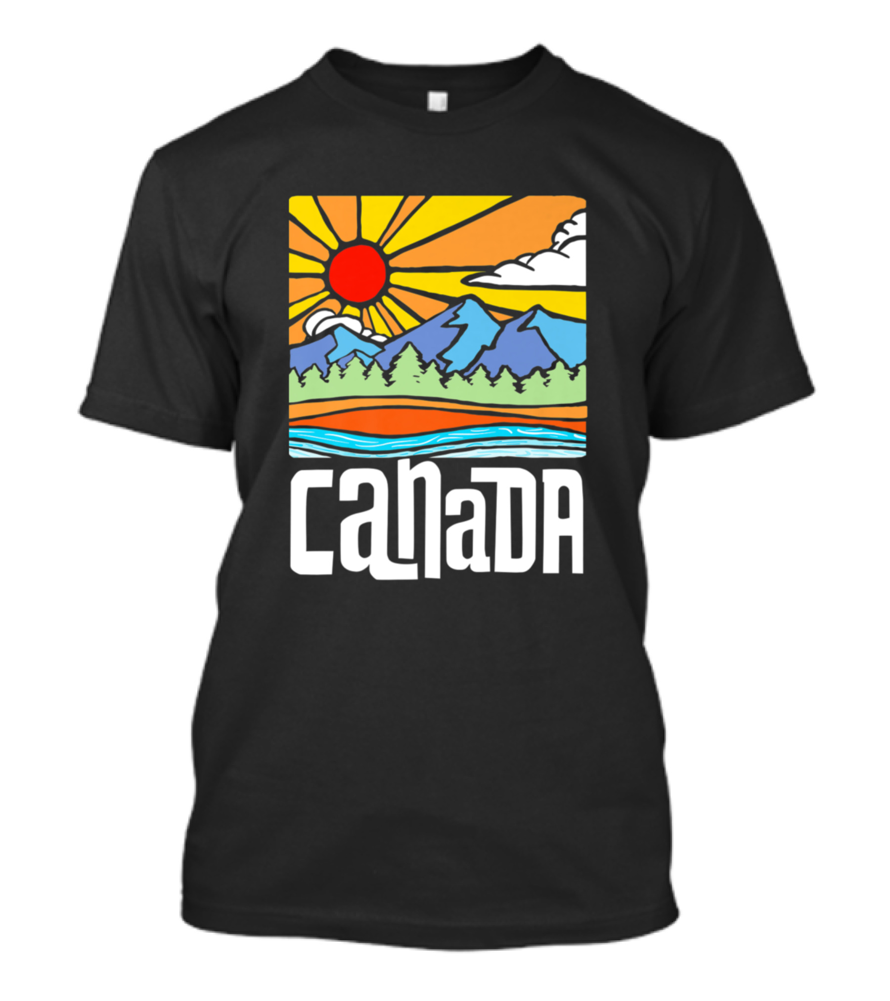Canada Vintage Nature Mountains Sun T-Shirt