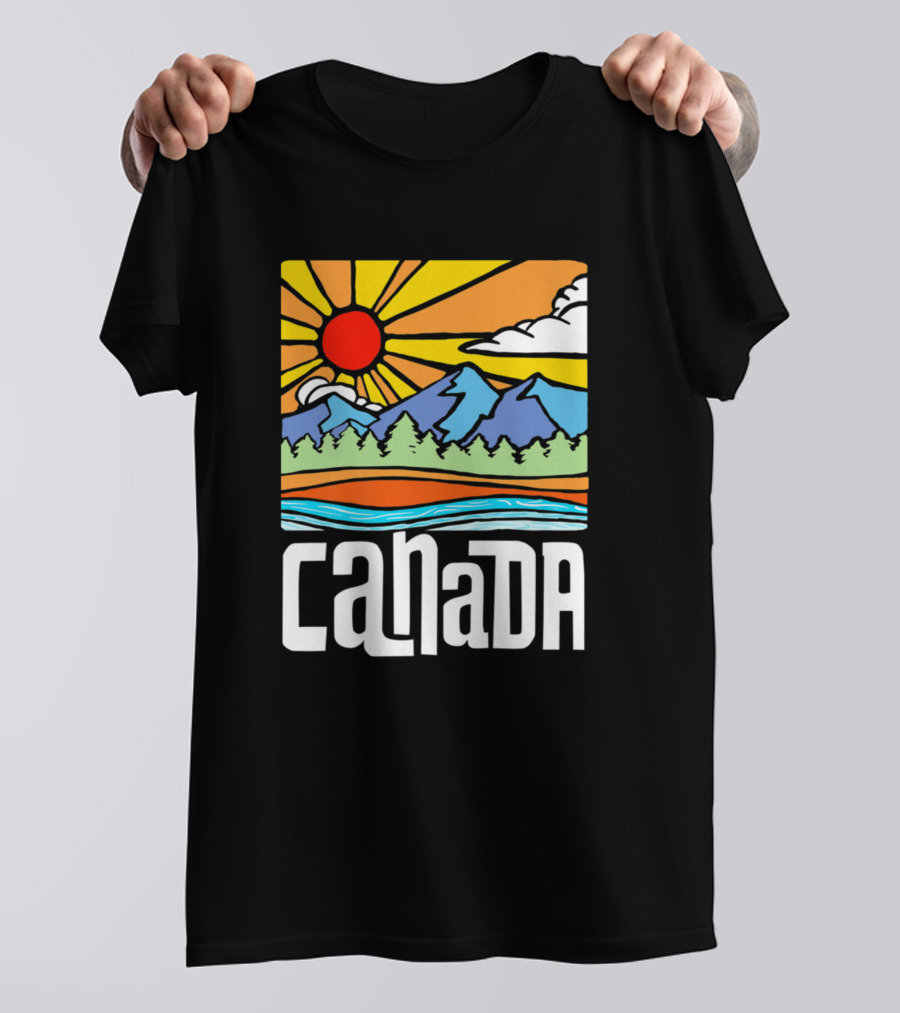 Canada Vintage Nature Mountains Sun T-Shirt
