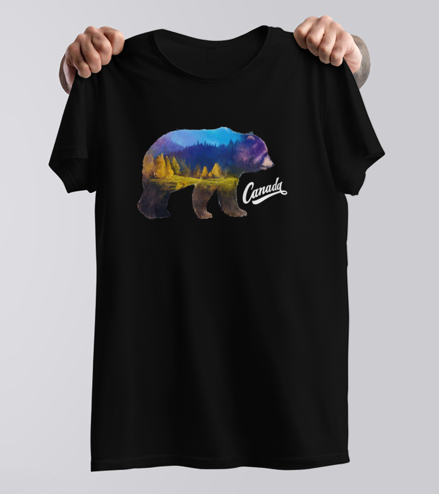 Canada Bear Scenic Landscape Hood T-Shirt
