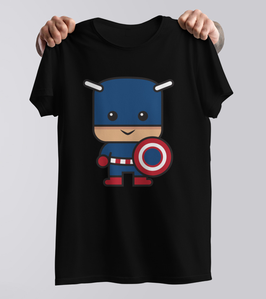 Captain America Cartoon Shield Character T-Shirt