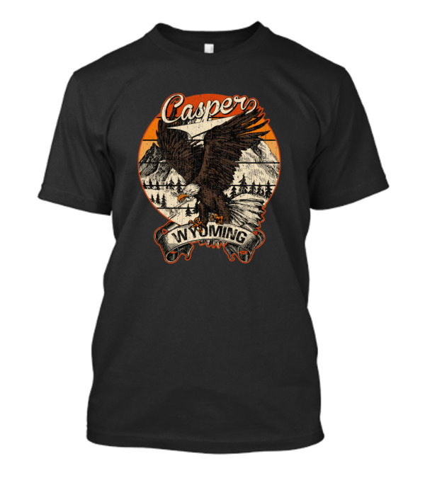 Casper Wyoming Bald Eagle Retro Vintage Aesthetic Mountains Forest T-Shirt