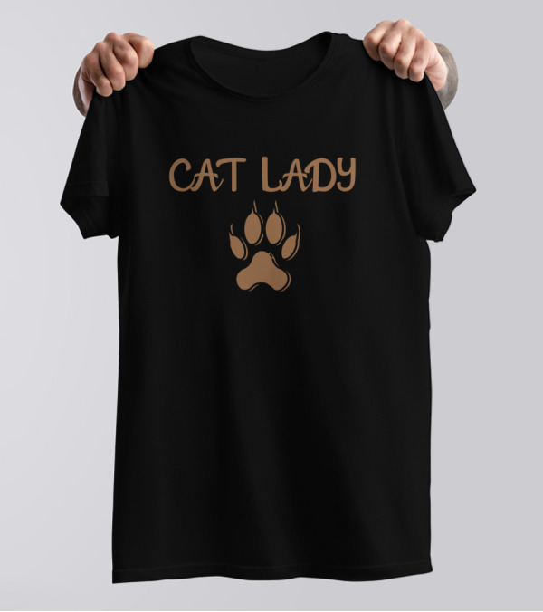 Cat Lady Cat Paw Prints T-Shirt
