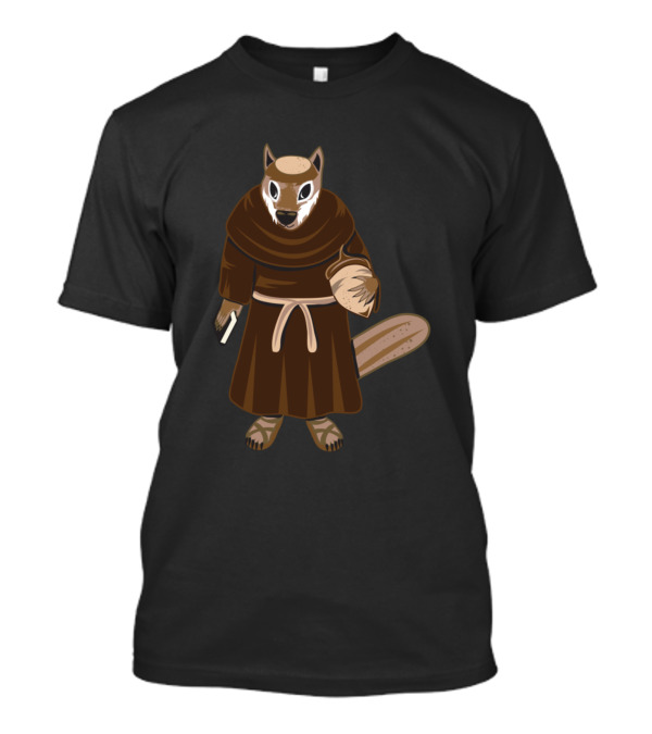 Chipmonk Medieval Robed Character With Hood And Basket T-Shirt