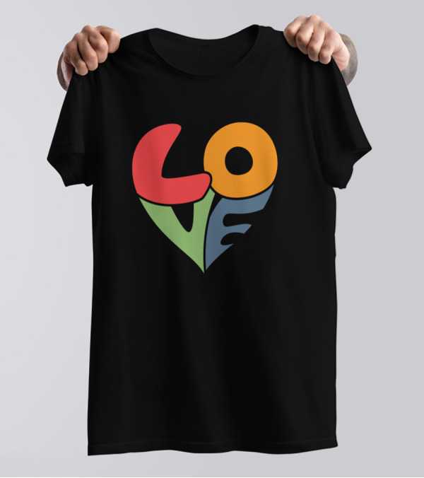 Colorful Love Heart Valentines Day T-Shirt
