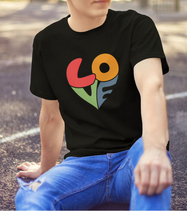 Colorful Love Heart Valentines Day T-Shirt