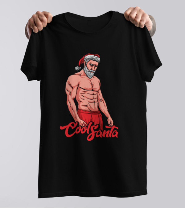 Cool Santa Muscular Buff Christmas Santa Claus T-Shirt