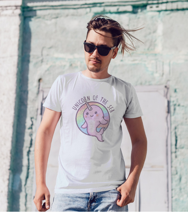 Unicorn Of The Sea Cute Narwhal Rainbow T-Shirt