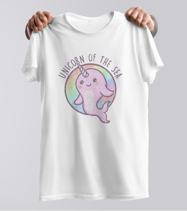 Unicorn Of The Sea Cute Narwhal Rainbow T-Shirt