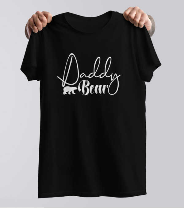Daddy Bear Bold Script With Bear T-Shirt