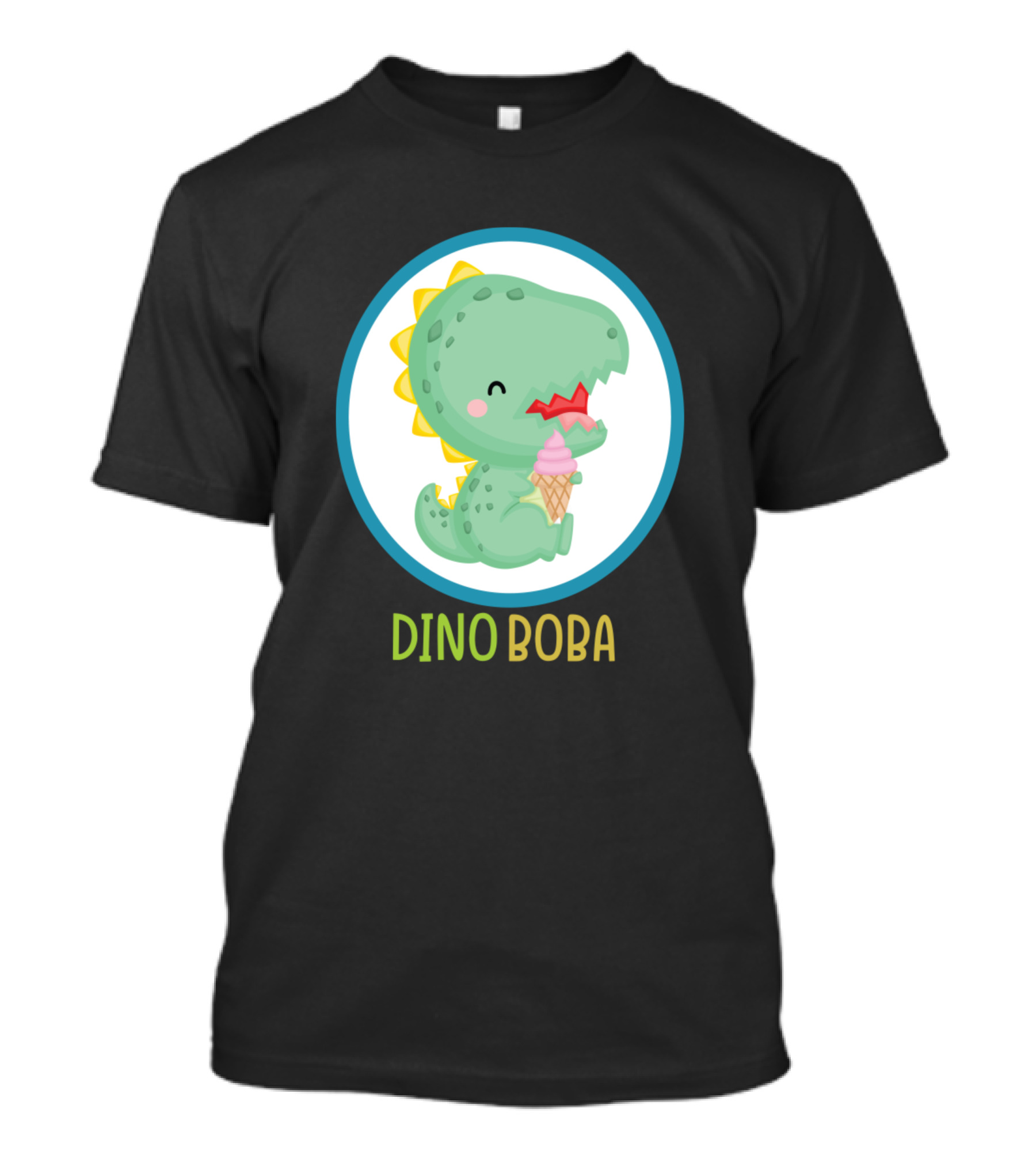 Dino Boba Enjoys Ice Cream Cone T-Shirt