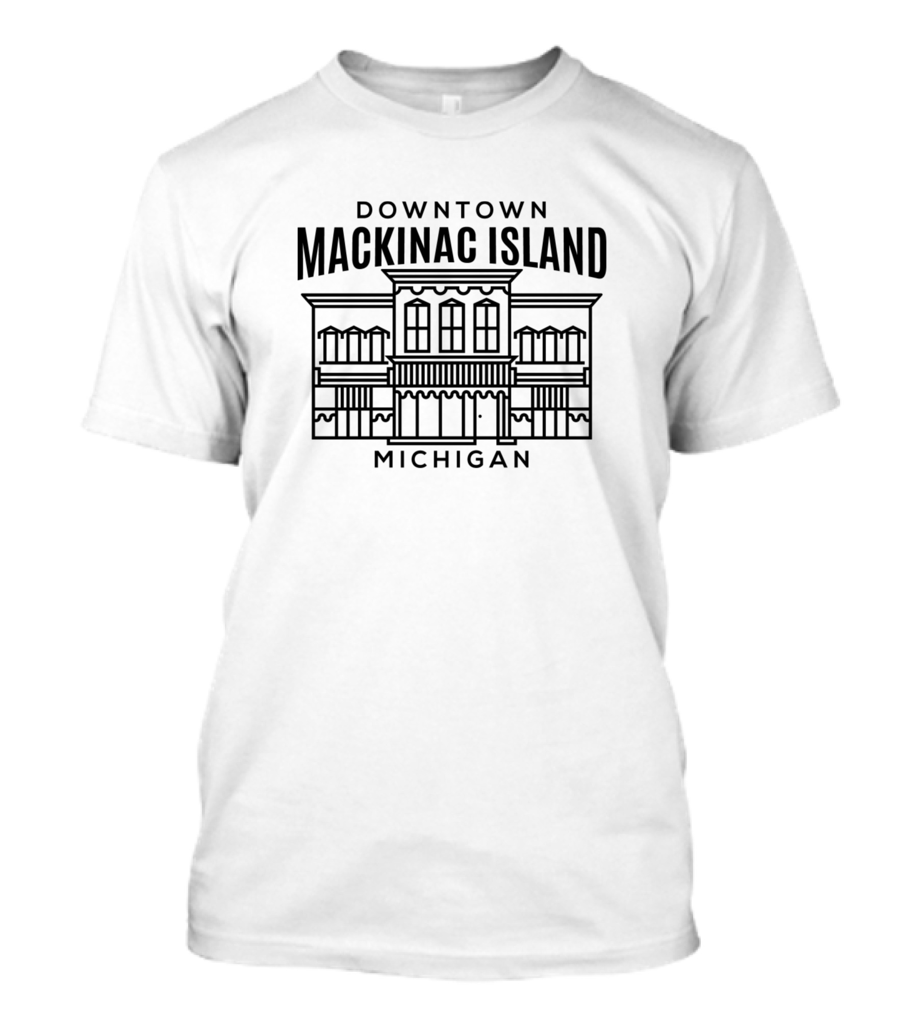 Downtown Mackinac Island Michigan Vintage Architecture T-Shirt