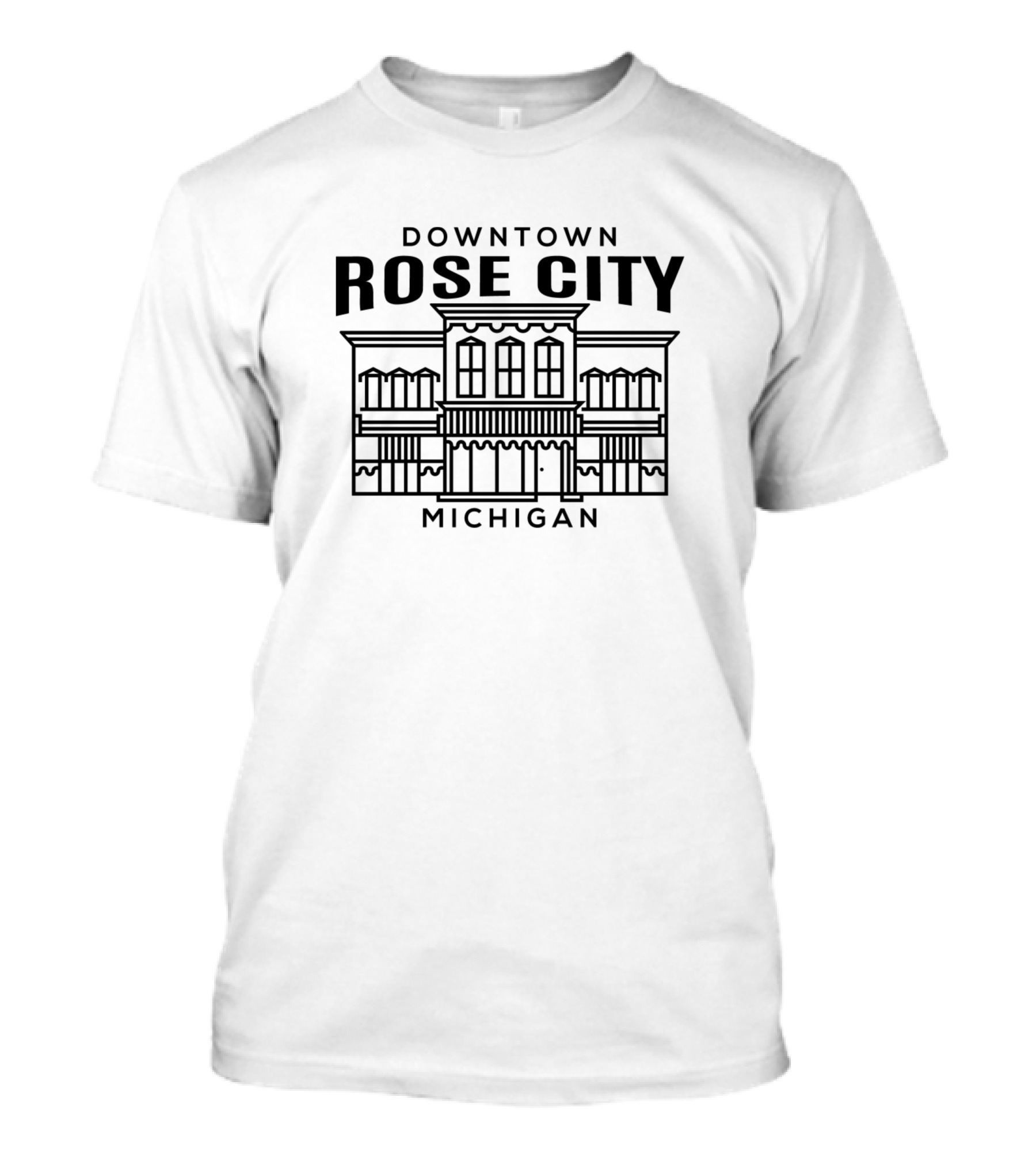 Downtown Rose City Michigan Building Iconic Landmark T-Shirt
