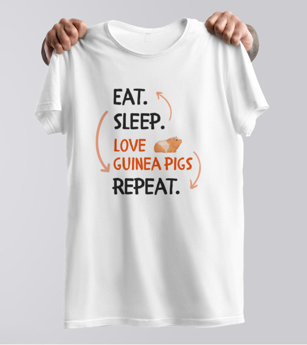 Eat Sleep Love Guinea Pigs Repeat Cute Pet Lovers Cycle T-Shirt