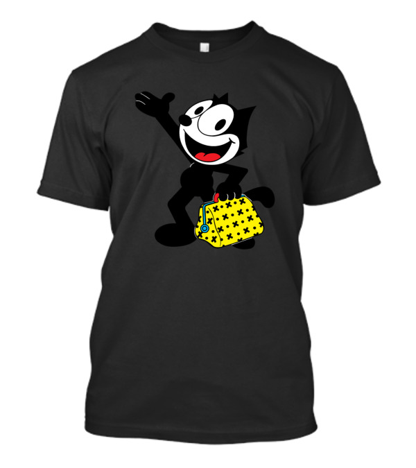 Felix The Cat Holiday With Iconic Yellow Bag T-Shirt