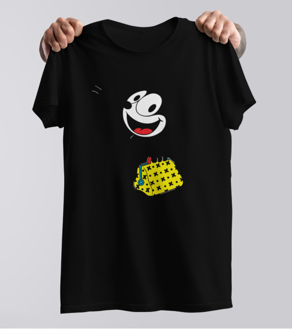 Felix The Cat Holiday With Iconic Yellow Bag T-Shirt
