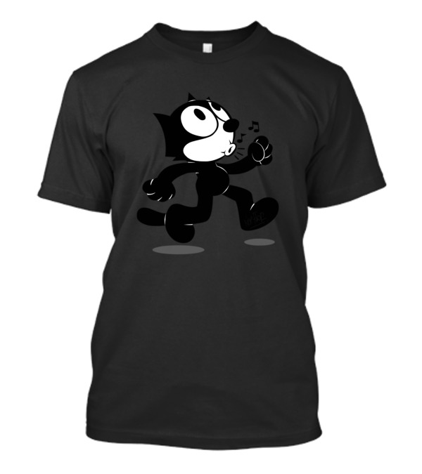 Felix The Cat Whistles Walking Cartoon Character Classic Animation T-Shirt
