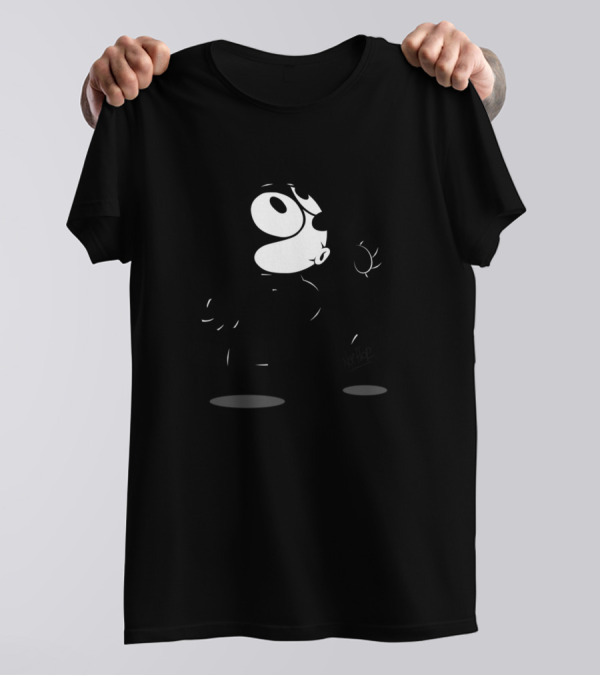 Felix The Cat Whistles Walking Cartoon Character Classic Animation T-Shirt
