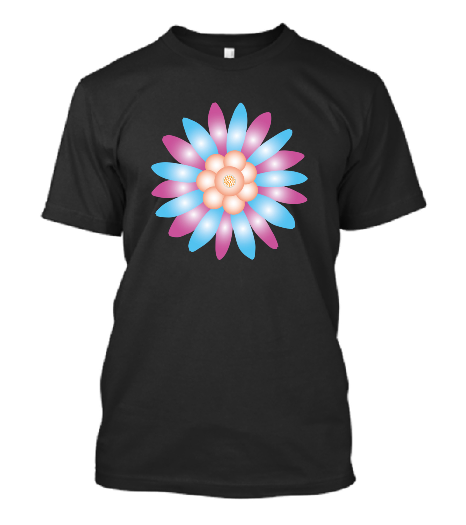 Flower Men Cute Flower Design Colorful Petals Blossoms T-Shirt