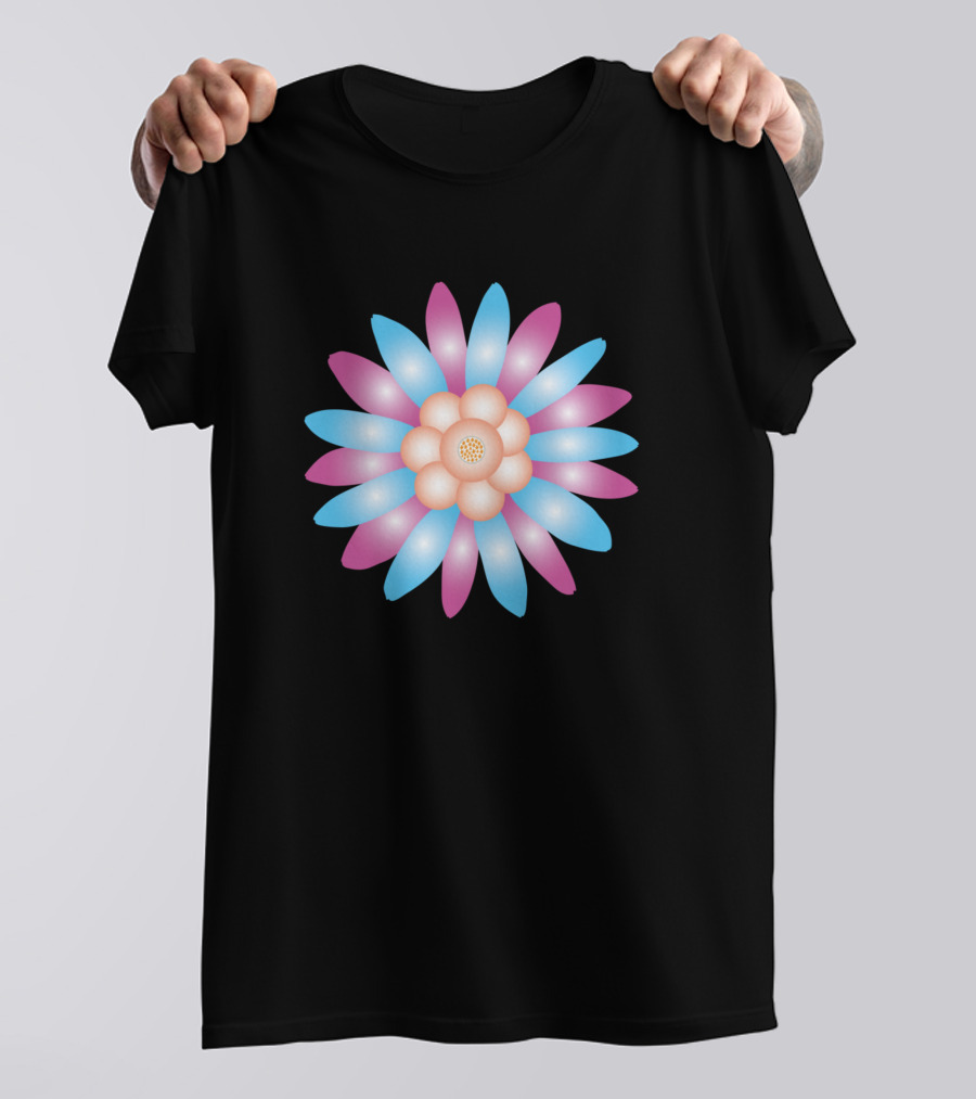 Flower Men Cute Flower Design Colorful Petals Blossoms T-Shirt