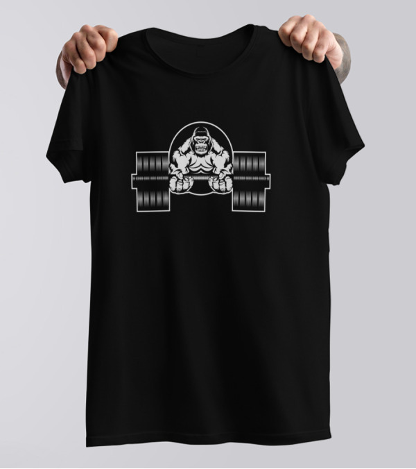 Gorilla Lifting Heavy Weights Fitness Training T-Shirt