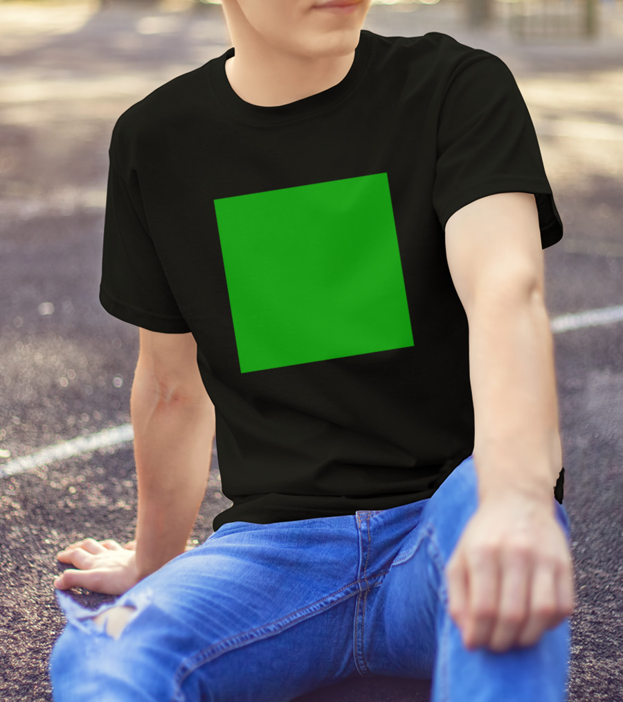 Grass Green Solid Plain Green Square T-Shirt