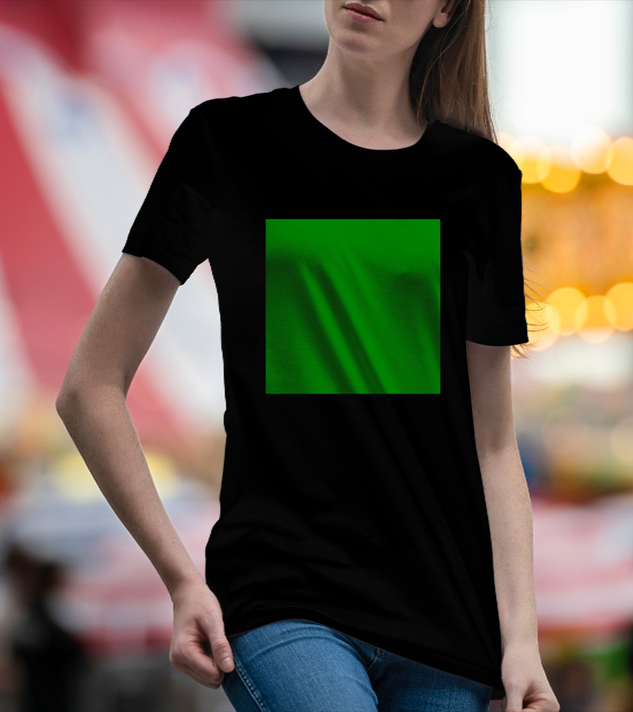 Grass Green Solid Plain Green Square T-Shirt