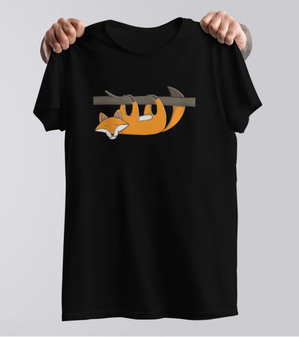 Hanging Fox On Branch With Sloth-Like Pose T-Shirt