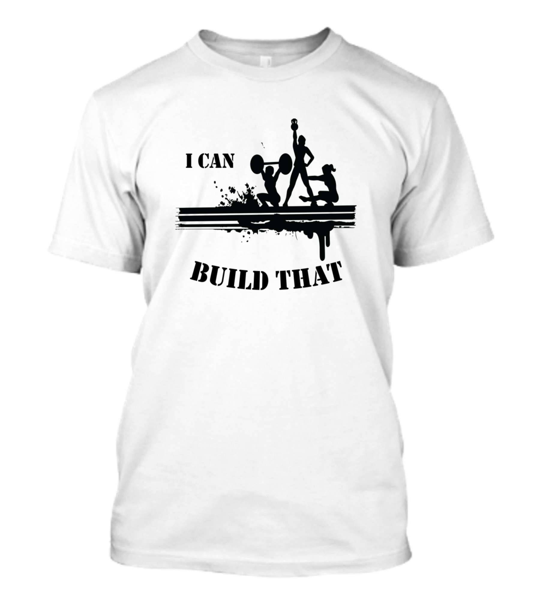 I Can Build That Builder Silhouette Gym Scene T-Shirt