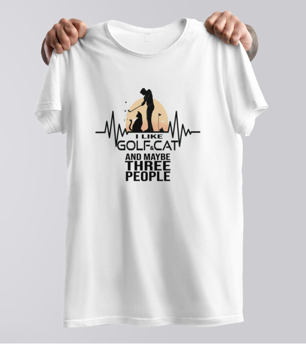 I Like Golf Cat And Maybe Three People Vint Pulse T-Shirt