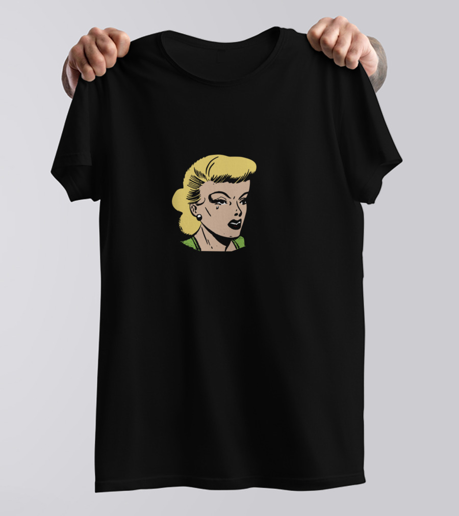 I Make My Mom Sad With My Choices Retro Comic Style Blonde Woman Crying T-Shirt