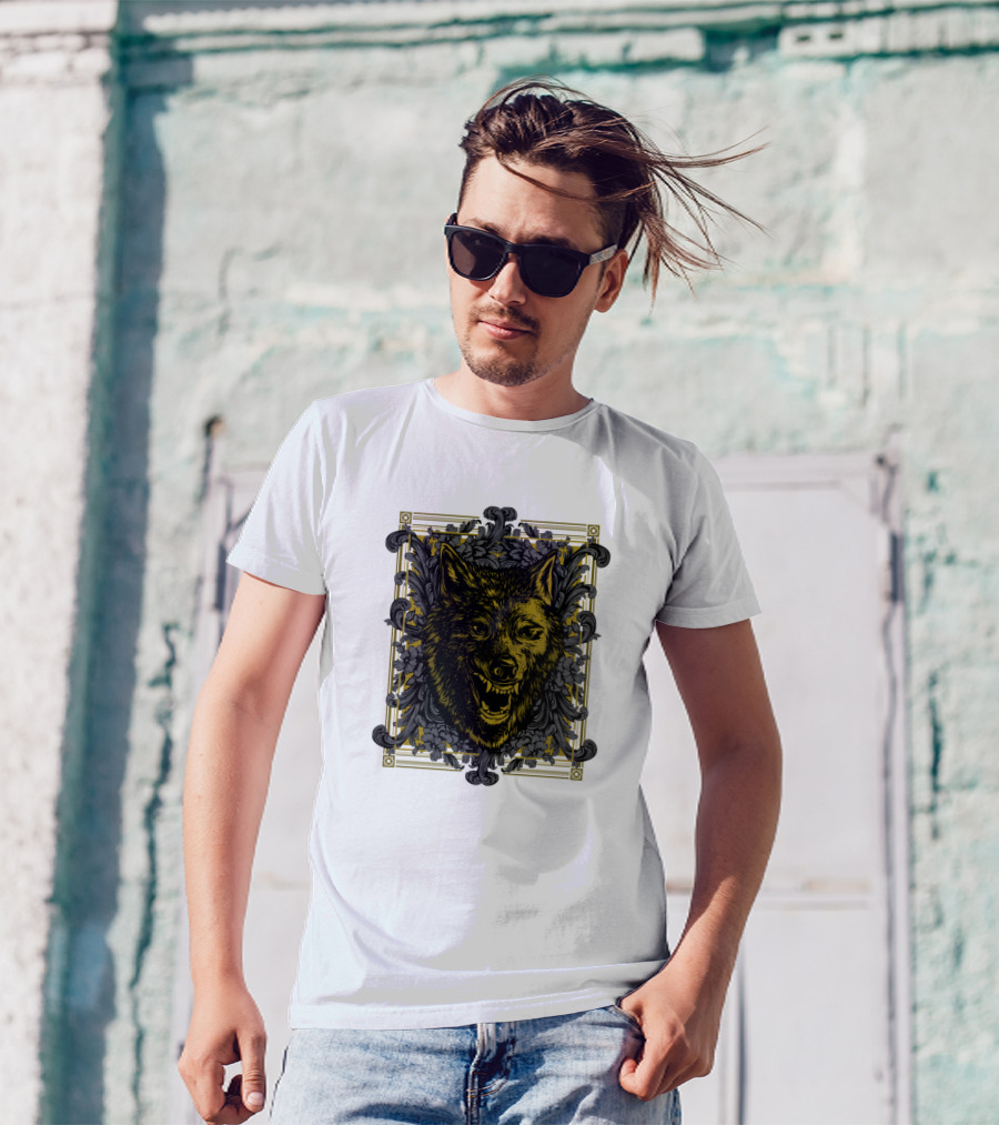 Iconic Wolfy Decorative Wolf Head T-Shirt