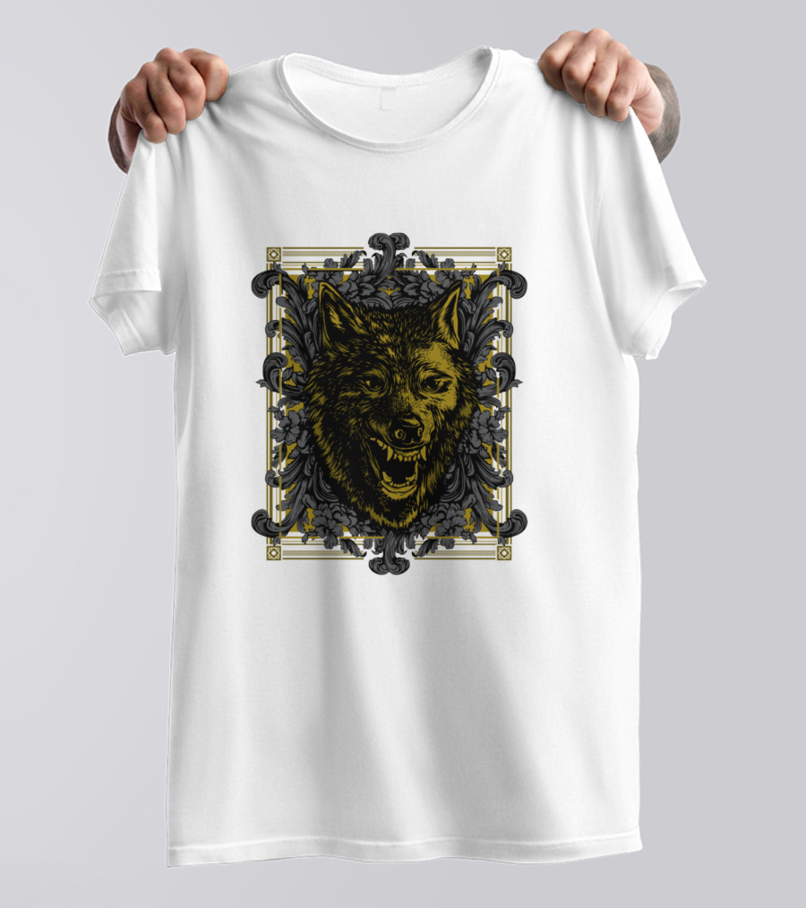 Iconic Wolfy Decorative Wolf Head T-Shirt