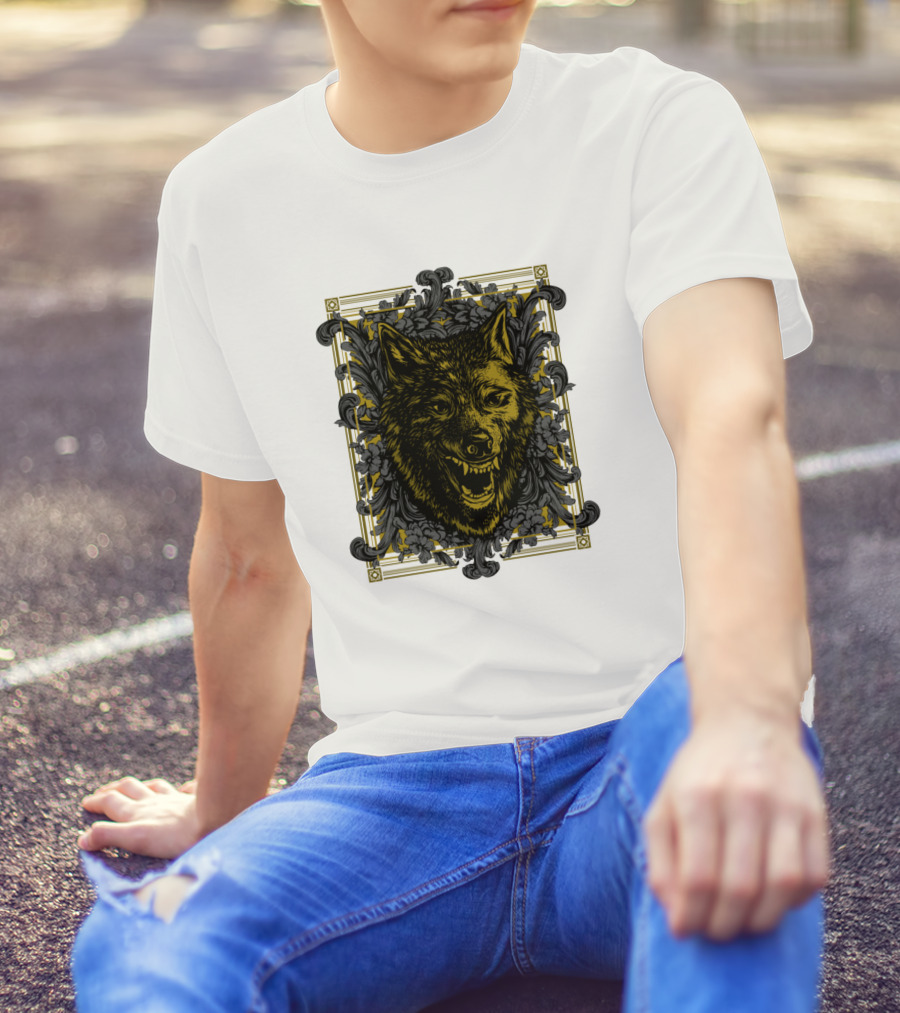 Iconic Wolfy Decorative Wolf Head T-Shirt