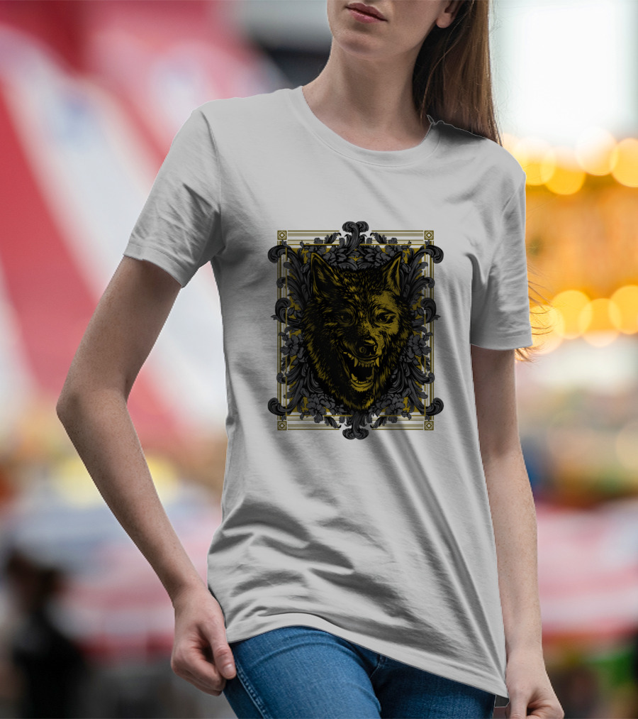 Iconic Wolfy Decorative Wolf Head T-Shirt